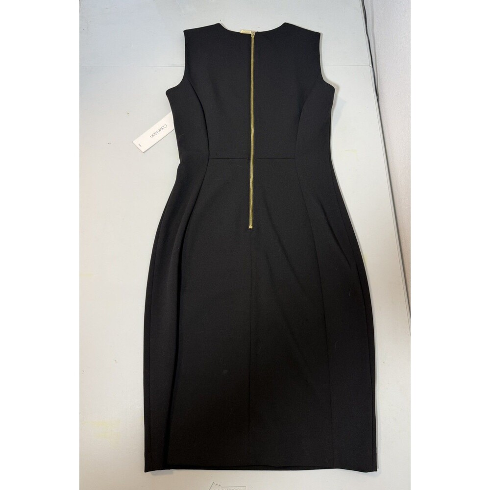 NWT Calvin Klein Woman’s Sleeveless Sheath Black Dress, Size 4 - Picture 2 of 9